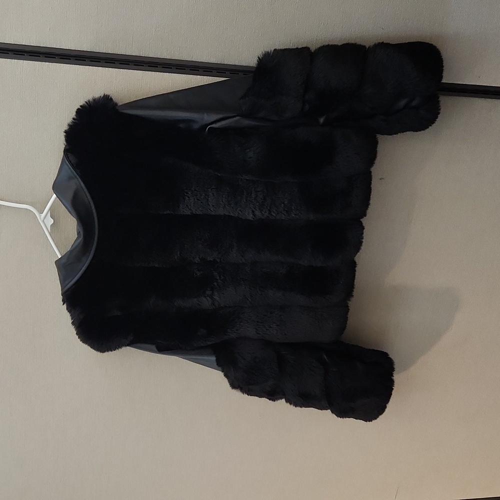 Azalea Wang Keep It Cute  Faux Fur Moto Jacket Size Large - Picture 8 of 16